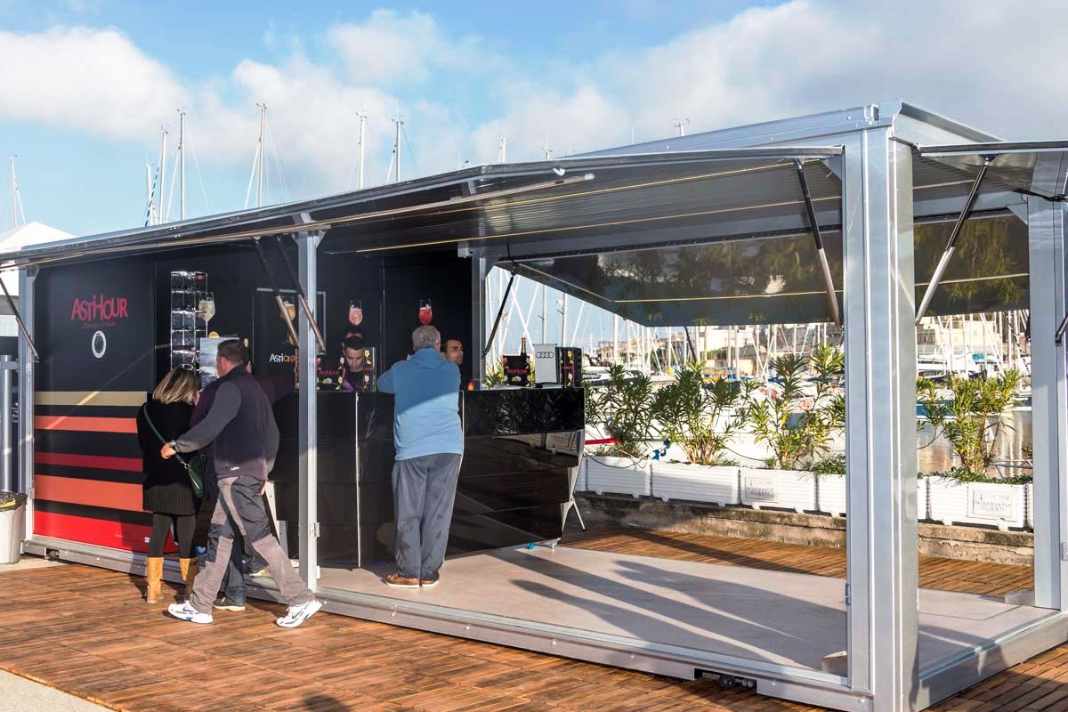 barra de bar para eventos y manifestaciones deportivos, barra de bar